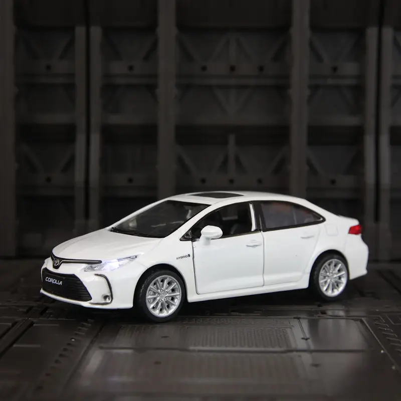 Toyota Corolla Alloy Car Model Ornament - Acousto-Optic Toy with Double-Door Design, Children's Gift, High-Quality Craftsmanship