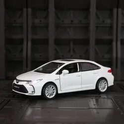 Toyota Corolla Alloy Car Model Ornament - Acousto - Optic Toy with Double - Door Design, Children's Gift, High - Quality Craftsmanship (WHITE)