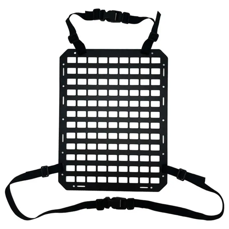 

Car Back Seat Organizer Universal Elastic Mesh Storage Net Rigid Molle Panel With Adjustable Straps Car Interior Accessories