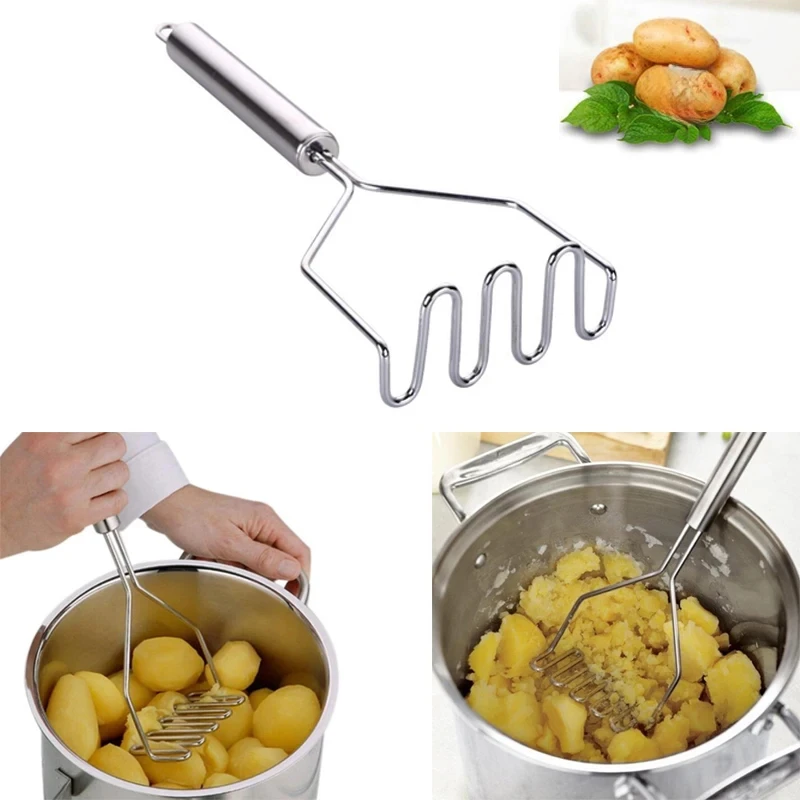 Potato Masher Make Smooth Puree for Baby Food Solid Stainless Steel