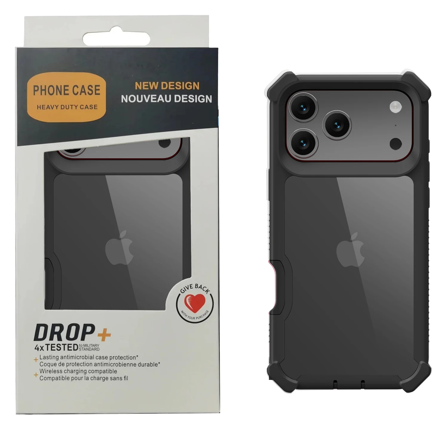 Enhanced Transparent Rugged Armor Soft Grip Protective Phone Case with Hybrid Bumper