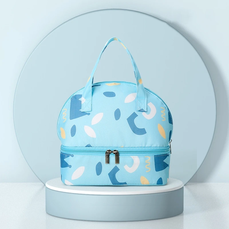 Fresh Warmer Bags Waterproof Nylon Thermal Lunch Dinner Box Women Portable Fridge Tote Bag Mommy Zipper Thermal Handbags