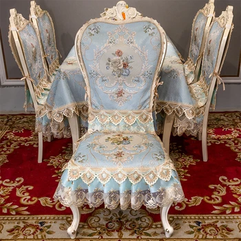 Cuscino per sedia europea Cuscino per sedia da pranzo per la casa Elegante fodera per sedia antiscivolo in pizzo Tovaglia Tablerunner Personalizzazione jacquard