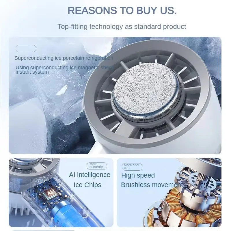 Ice Compress Mini Fan USB Rechargeable Handheld Semiconductor Refrigeration Portable Small Charging Turbo Fan Air Conditioner 3