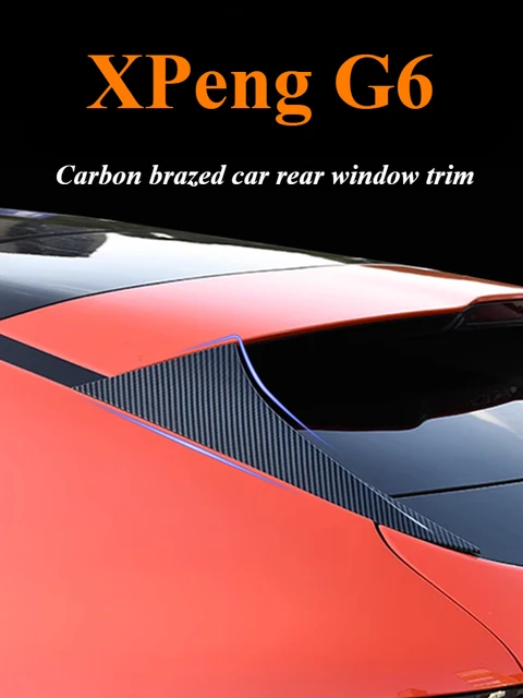 For XPeng G6 Car rear window carbon fiber texture trim panel shutter protective cover modification accessories 1