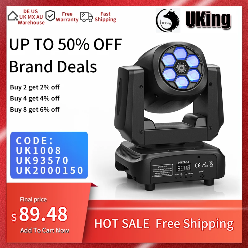 Rgbw 4 In1 Led Bee Eye Laser Rotante Effetto Fascio Club Testa Mobile Dj Disco Event Stage Light