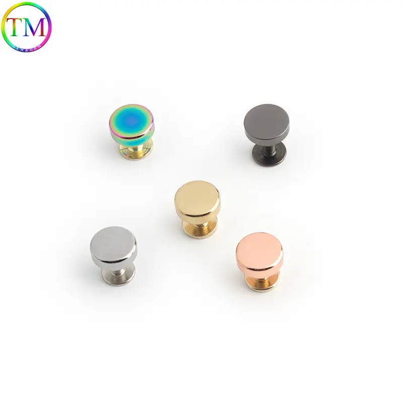 Metal Rivets Studs Round Nail Chicago Screw Leather Craft Belt Strap Rivets Solid Nail  For Craft Wallet Bag Clothes Accessories