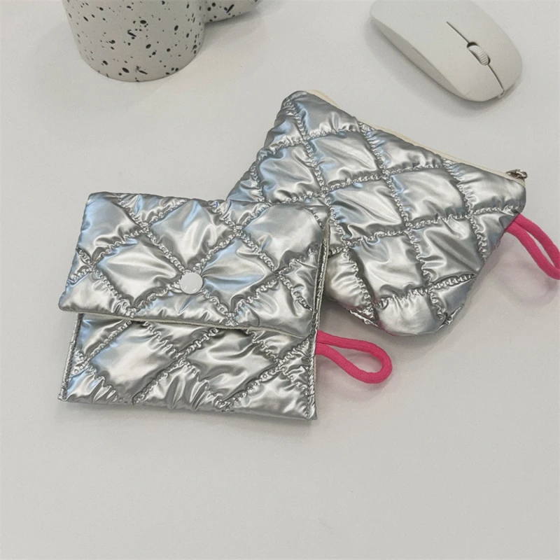 Silver Love Clutch Bag Coin Bag Coin Purse Pouch Mini Makeup Bags Key Lipstick Earphone Data Cable Storage