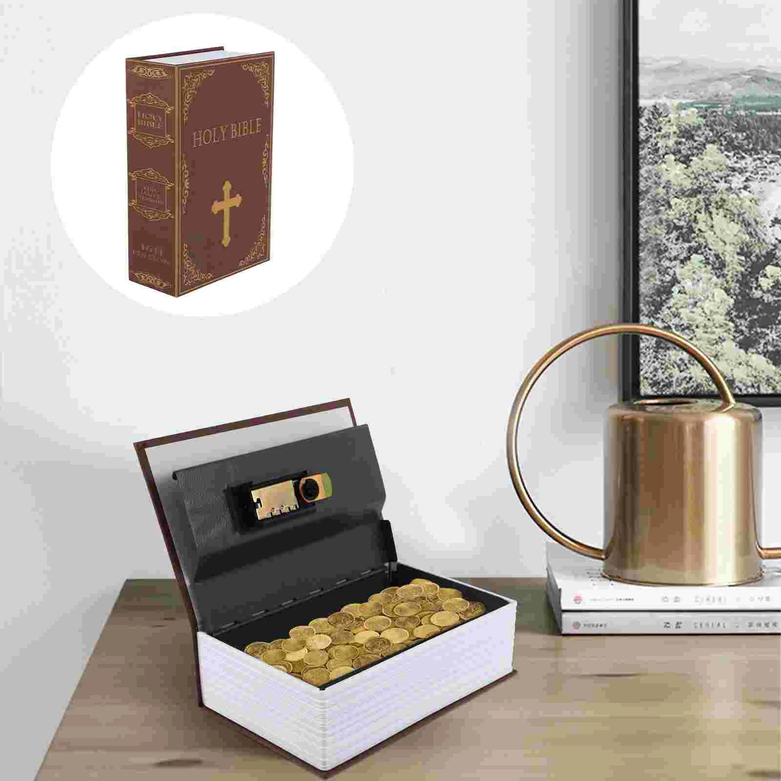 Safe Money Book Combination Lock Vintage Decor Small Stainless Steel