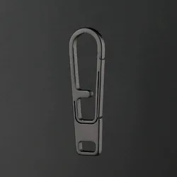 Multi - Color Titanium Alloy Zipper Pulls with Spring Hook and Keychain Clip (Black)