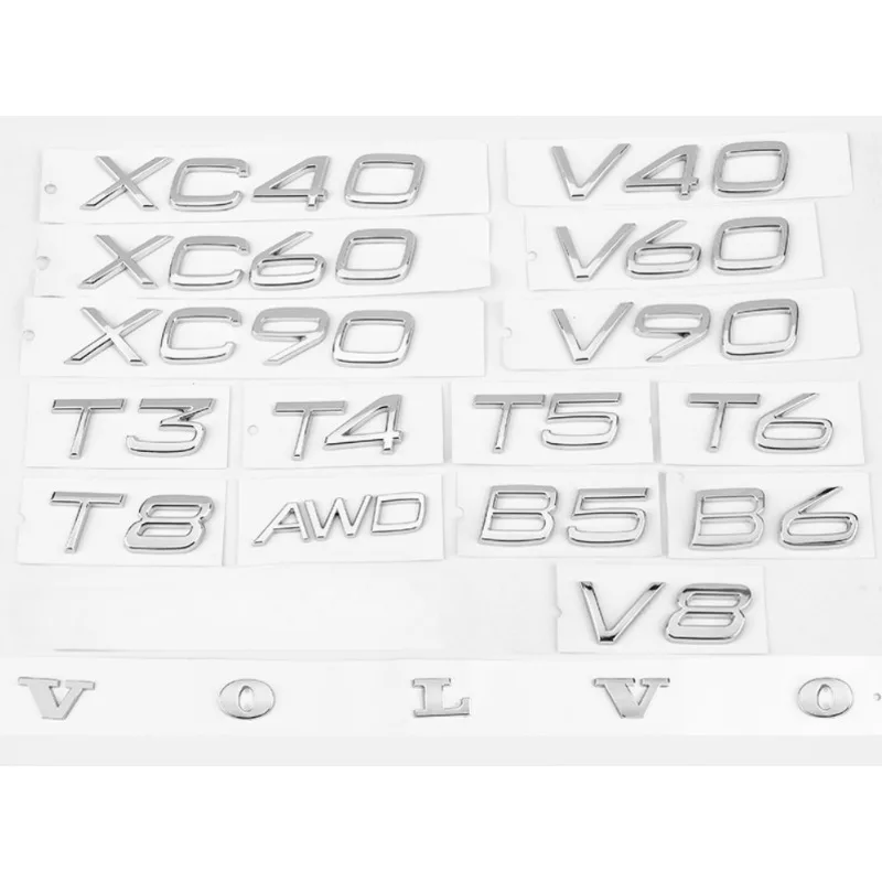 자동차 배지 ABS 트렁크 엠블럼 장식 액세서리, 볼보 D2 D3 D4 D5 D6 B3 B4 B5 B6 B8 XC60 XC90 XC40, 1 개