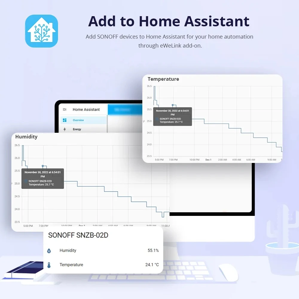 SONOFF SNZB-02D Zigbee LCD Temperature Humidity Sensor Diy Smart Home With TRVZB Works With Alexa Google Home Assistant mqtt