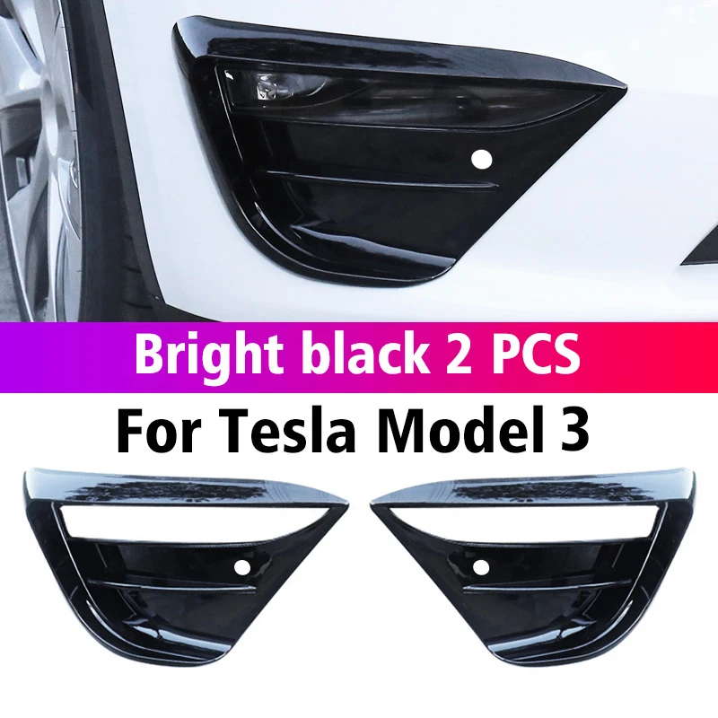 Car Front Fog Lamp Spoiler Wind Knife Protective Carbon Cover For Tesla 2021-2022 Model 3 Model Y Decoration Sticker Accessories car stickers Car Stickers