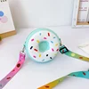 Round Donut Crossbody Bag Child Child Girl Children Shoulder Bag Adjustable Strap Vacation Travel Rainbow Printed Pocket Package 3