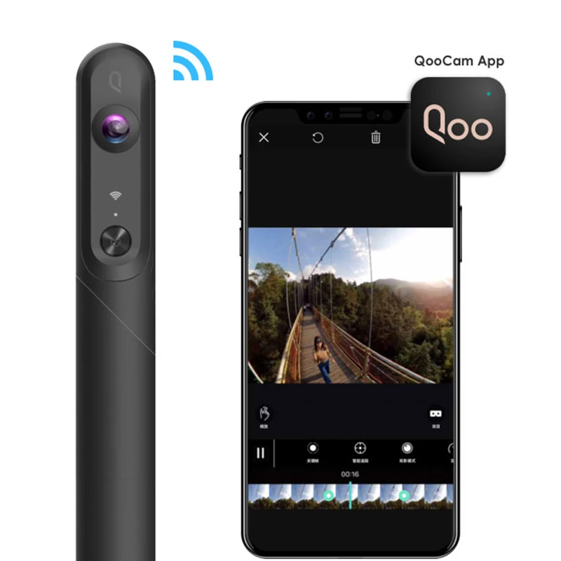 

Qoocam Lite 360 Cool Looking Panoramic Motion Camera Vlog Hd 4k Anti-shake Cycling Outdoor Skiing Vr Handheld