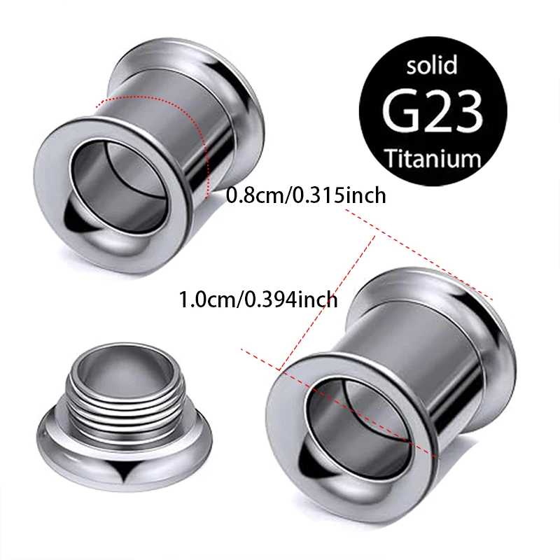 F136 Titanium Ear Gauges Tunnels Double Flared Flesh Plugs Earrings Hypoallergenic Implant Medical Surgical Steel External Plugs
