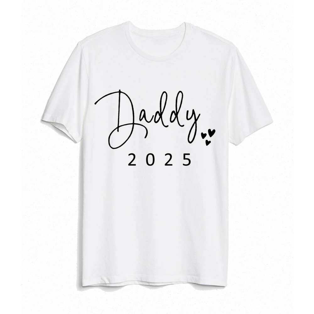 Daddy/Mommy/Sister/Brother/Baby 2025 Print Family Matching Outfit Short Sleeve Casual Family Shirts Summer Matching Set T-shirt 5