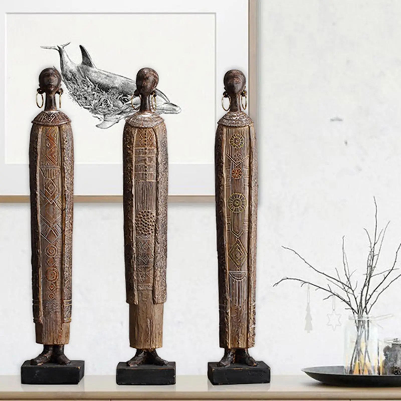 African Statue Sculpture Resin Figurines Women Girl for Home Cabinet Hotel African Statue Sculpture Resin Figurines Women Girl for Home Cabinet Hotel