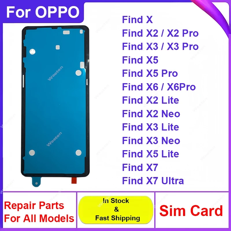 Dla OPPO Find X X2 X3 X5 Pro tylna pokrywa drzwi baterii tylnej samoprzylepna naklejka wymiana