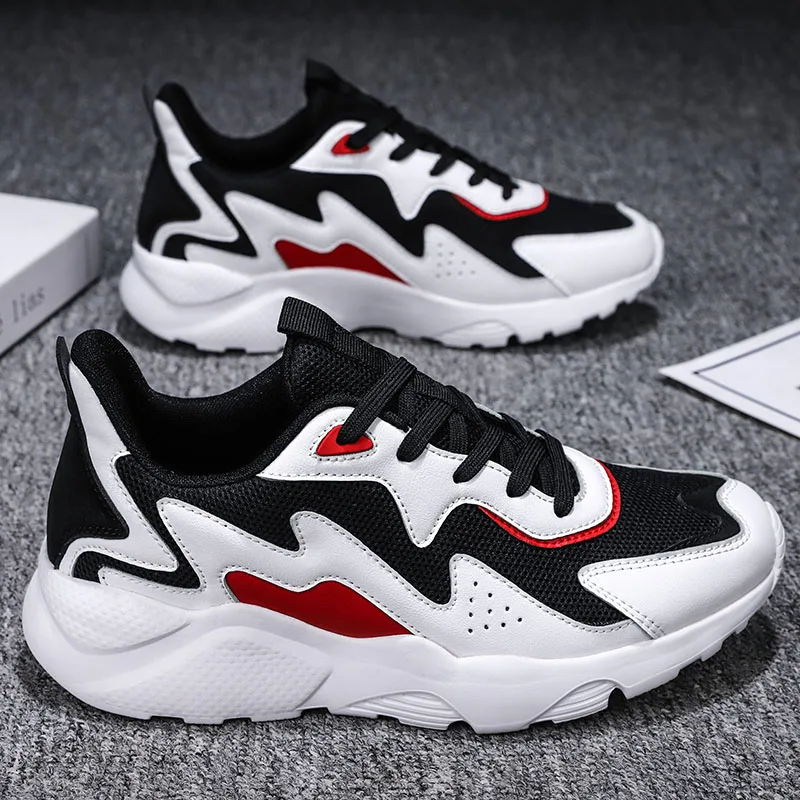 

Кроссовки мужские спортивные сетчатые, удобные дышащие, на шнуровке, повседневная обувь для бега