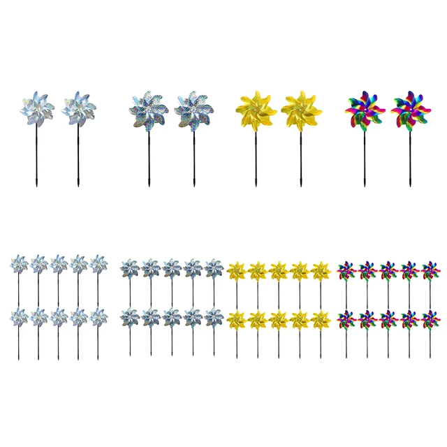 2/10Db Madárgátló Szél Fonó Praktikus 8 Levelek Madárcsökkentő Szélmalom Kreatív Kültéri Kerti Gyep Udvari Dekoráció - Image 5