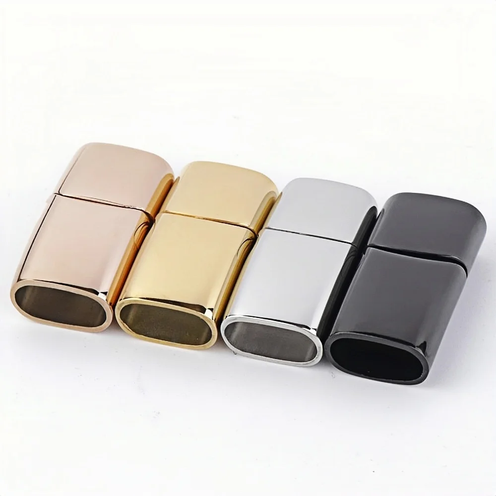 Stainless Steel Magnetic Clasps Hole 12*6mm 8*4mm 10*5mm for Leather Cord Bracelet Magnet Lace Buckle Diy Jewelry Making Clasp
