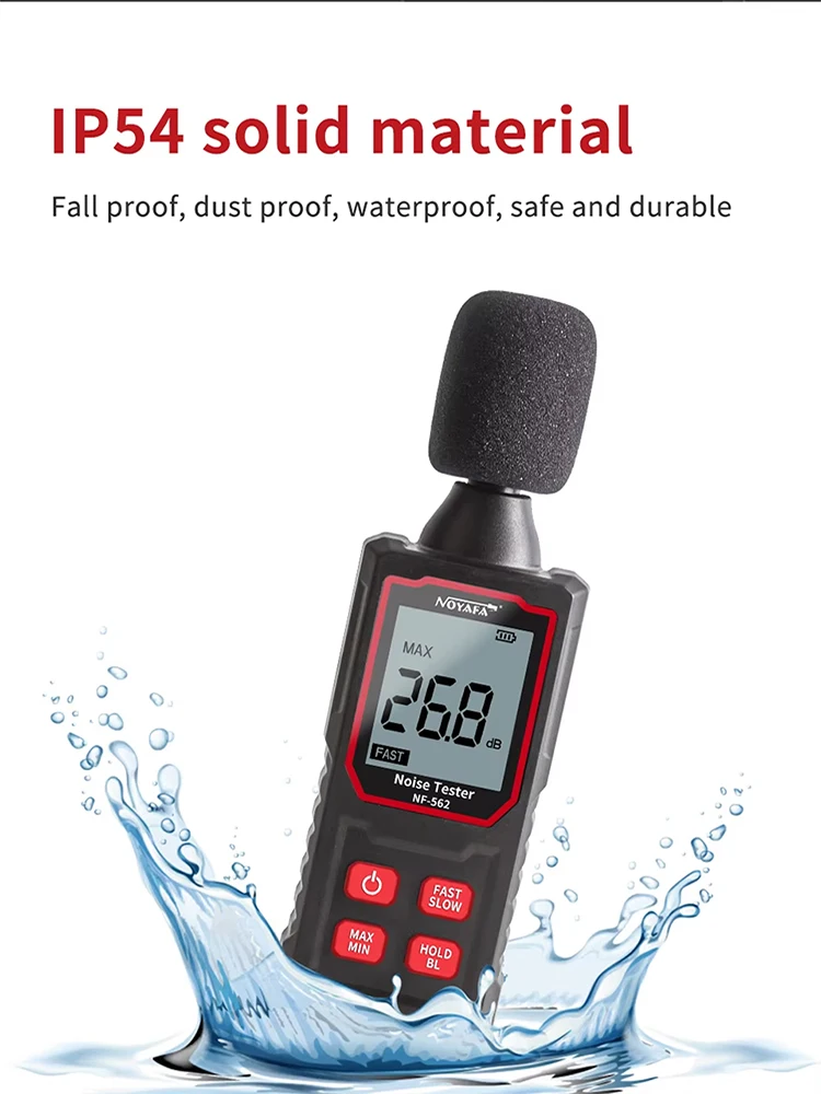NF-562 Handheld High-precision Noise Meter Decibel Detector Household Noise Testing Spectrum Analyzer Digital Sound Noise Meter 6