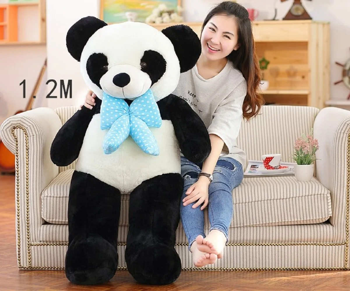 

big fat about 120cm stuffed panda toy bow-tie panda doll soft throw pillow,Valentine's Day,Xmas gift 0325