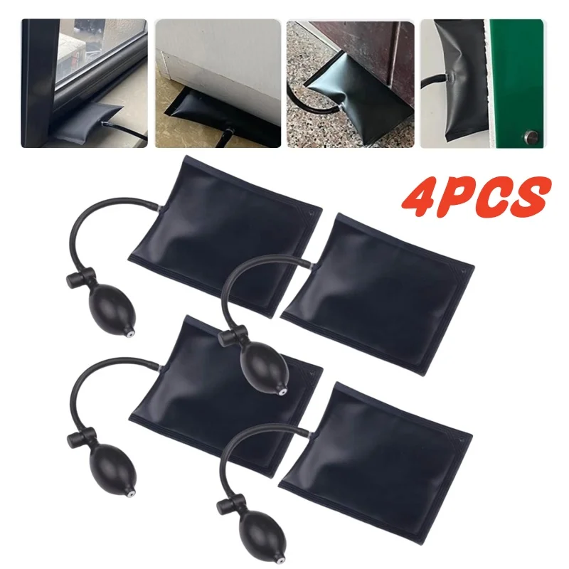 Air Pump Wedges 4Pcs Inflatable Airbag Shim Bag For Car Door Windows Powerful Installation Alignment Repair Tool & Leveling Kit