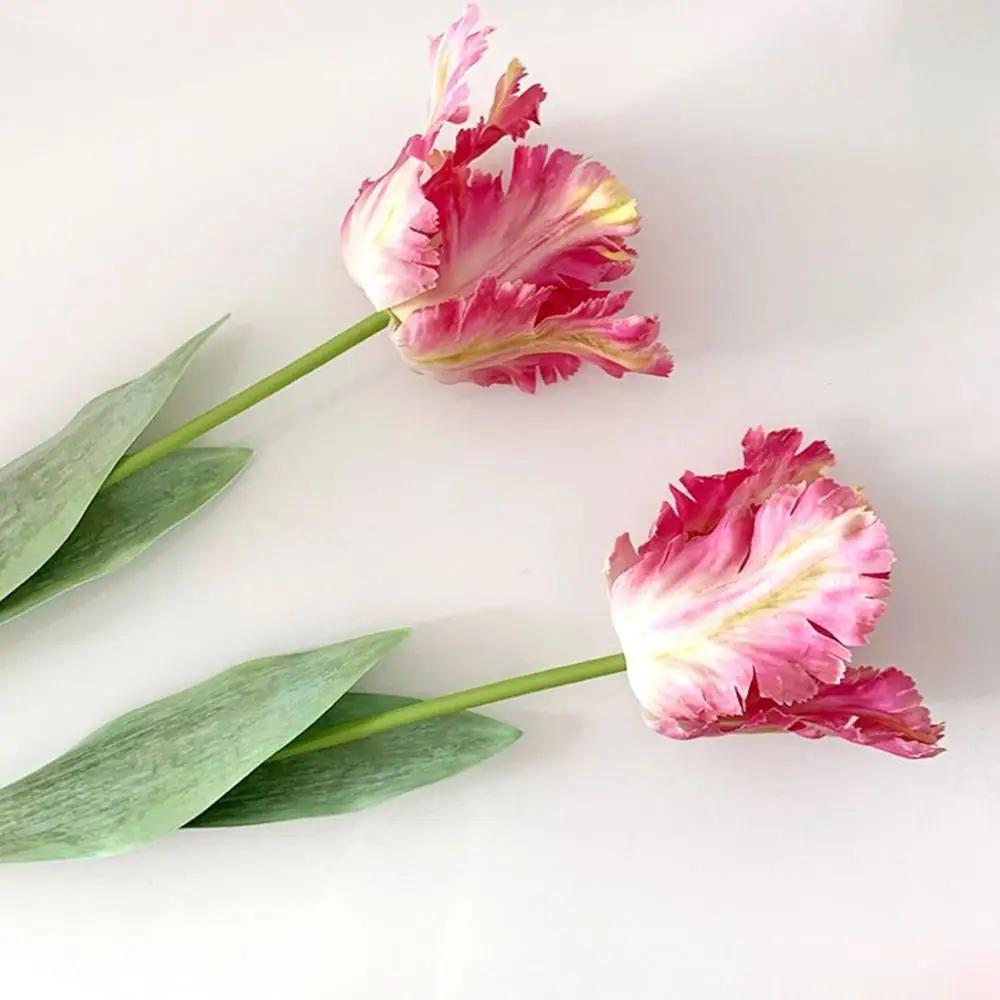 실크 3D 앵무새 튤립, 68cm 인공 꽃, 리얼 터치 가짜 꽃 부케, 웨딩 장식, 홈 가렌 장식, 신제품, 1 개