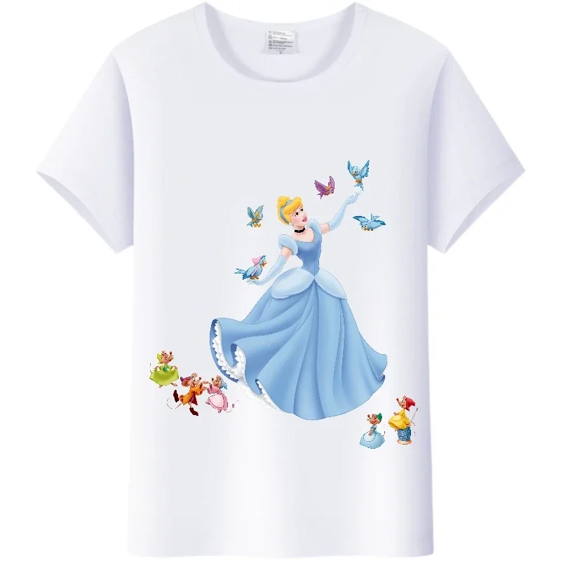 thumbnail image 1 of Camisetas informales de algodón con dibujos animados de Disney para niñas, princesas y sirenas, de Mickey Mouse, para niños, ropa de moda para niños de Disneyland, camisetas para bebés, 1 of 5