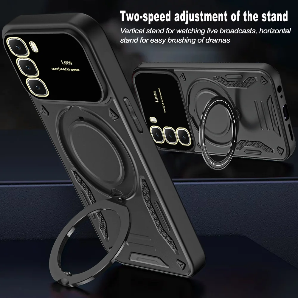 360° Rotating Magnetic Armored Phone Case with MagSafe Compatibility