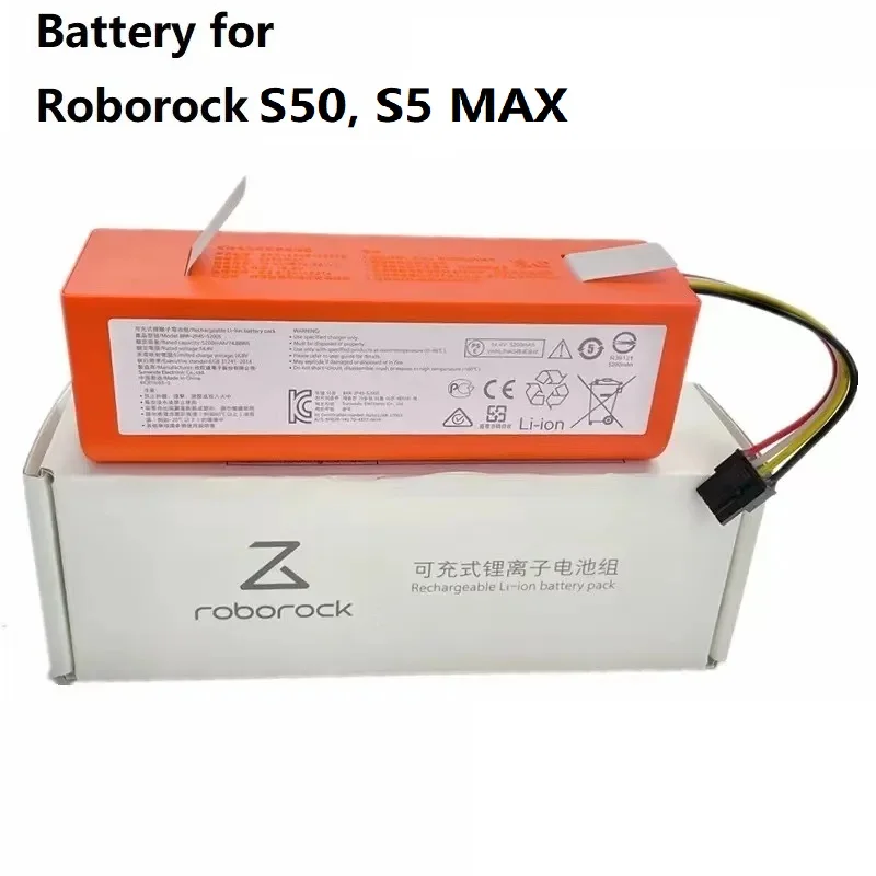 Roborock-substituição Original da Bateria do Li-íon para o Aspirador de pó do Robô S50 S51 S55 s5 Máximo s6 Puro s7 e4 e5 e6 5200mah
