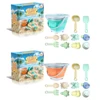 11 Pcs Sand Water Outdoor Fun Tool Bucket Beach Toy Set 4 Animal Sand Molds Shovel Rake Sprinkler Sand Sifter for Toddlers 3+Age 2