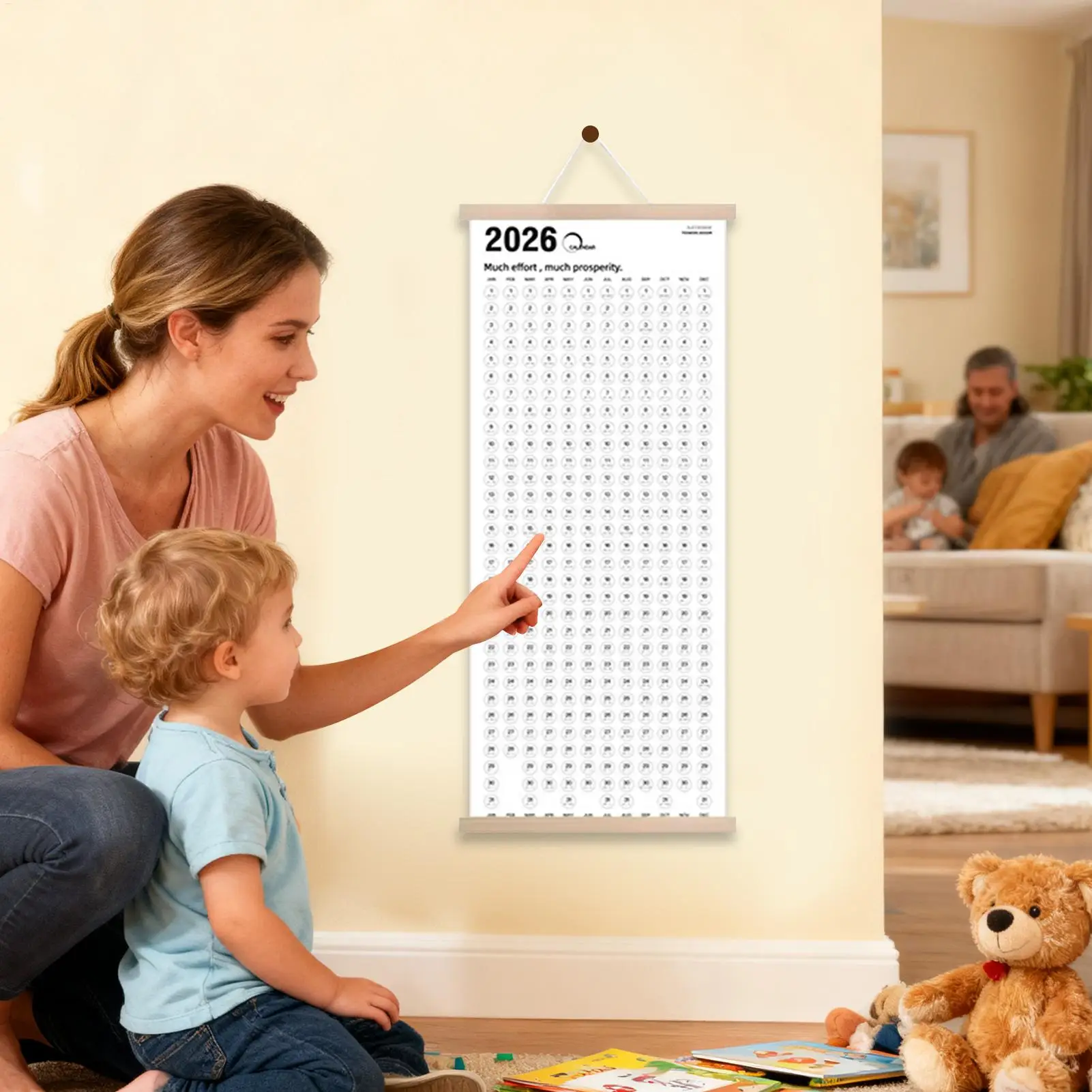 Calendar 2026-2027 Yearly Daily Planner With Stickers Pen Large Wall Calendar 2026-2027 For Christmas New Year Schedule