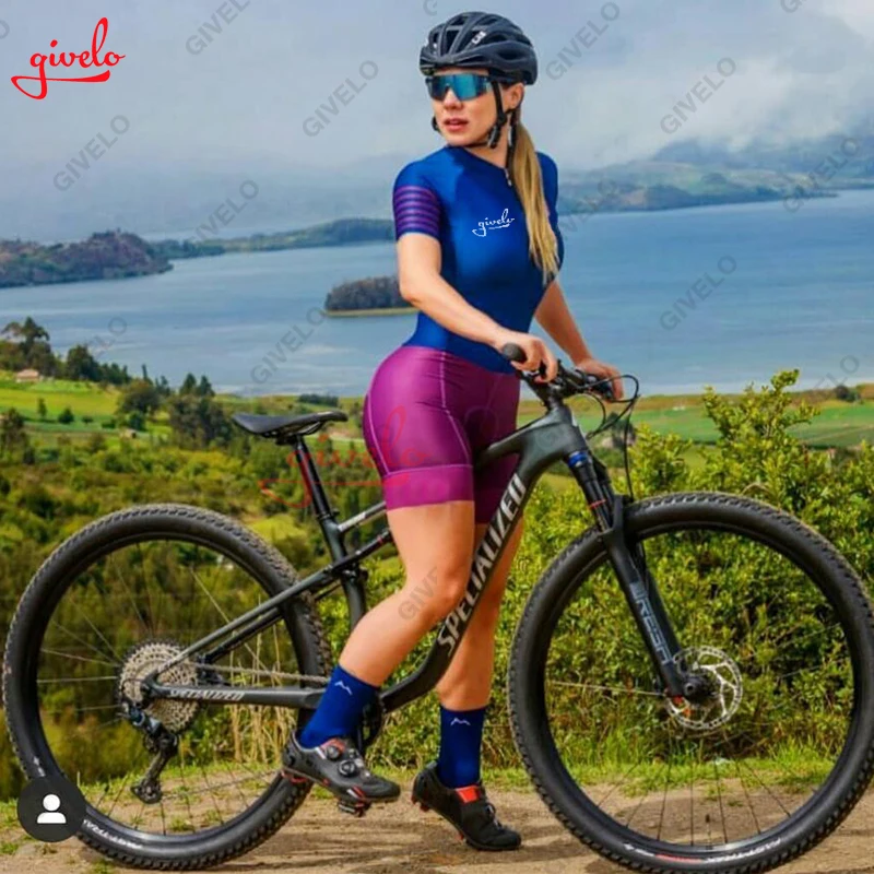 GIVELO Pro Women's Professional Triathlon Clothes Long Sleeve Cycling Skinsuits Sets 20DConjunto Feminino Ciclismo Jumpsuit Kits 2