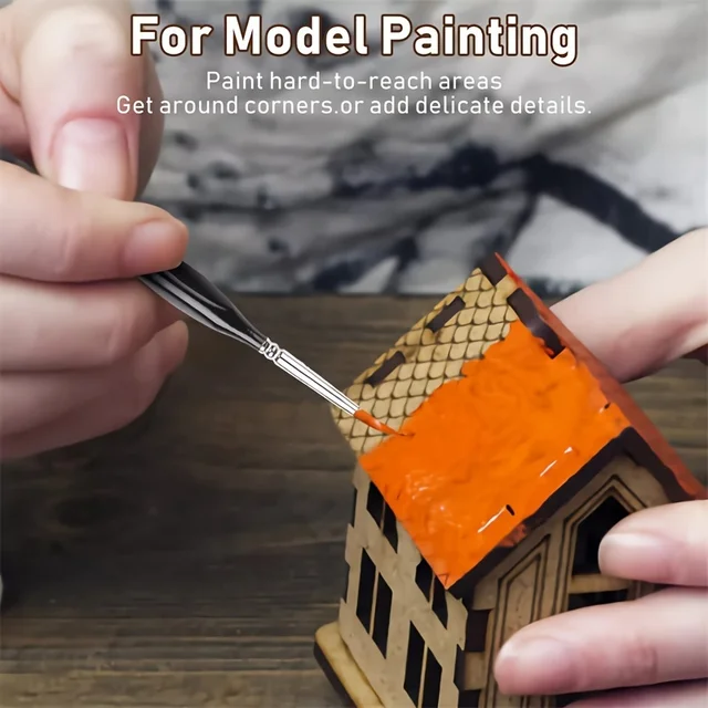 Set 11 Pennelli Professionali Per Pittura - Ideale Per Acquerello, Modellismo E Numerati - Foto 4