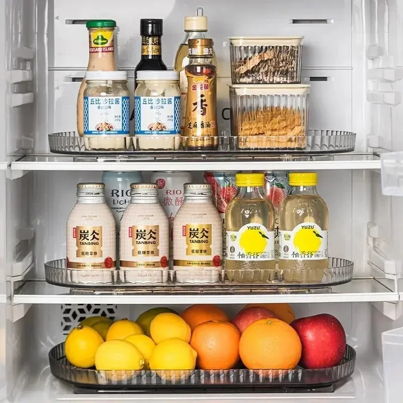 Kitchen Refrigerator Beverage Rotating Storage Box and Rack storage box rotating storage organizer rotating stand