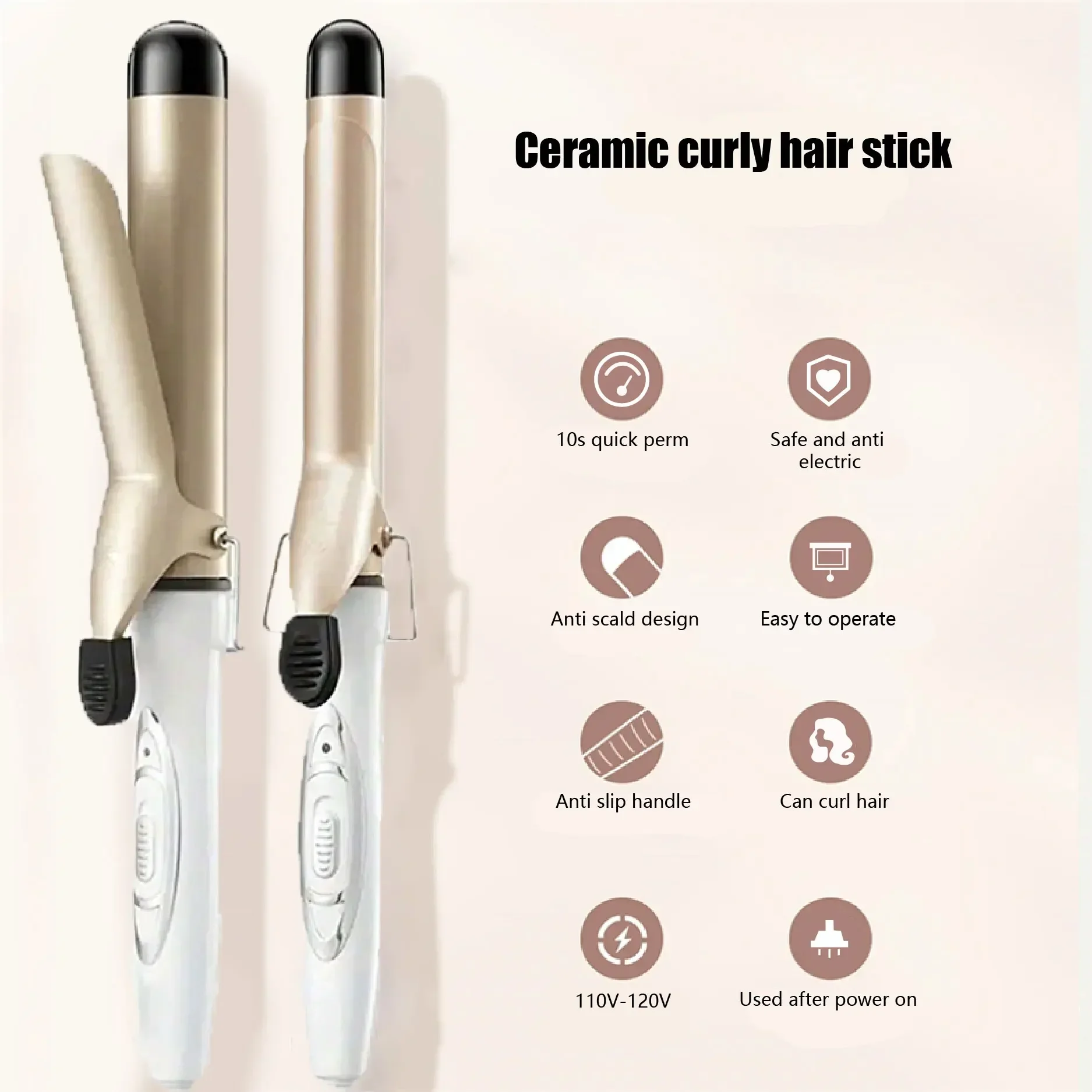 Portable curling iron, convenient for wave and curling styling tools, easy to use, perfect for styling anytime, anywhere