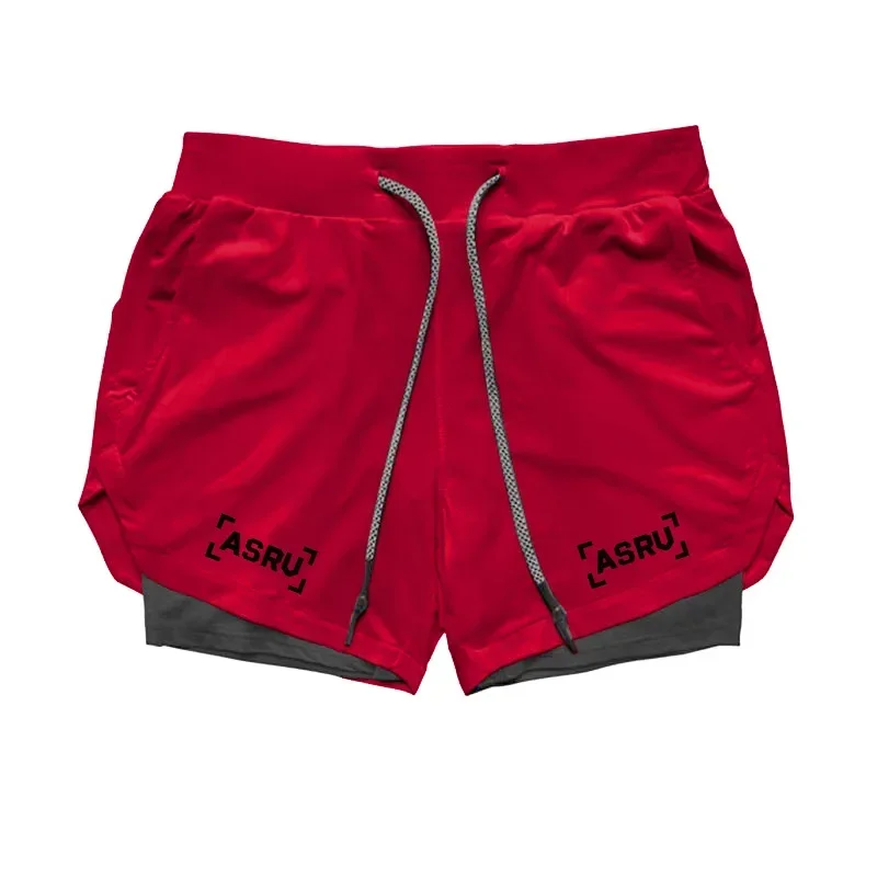 Running Shorts Men's Fitness Gym Training Sports Shorts Quick Dry Workout Gym Sports Jogging Double Layer Summer Men's