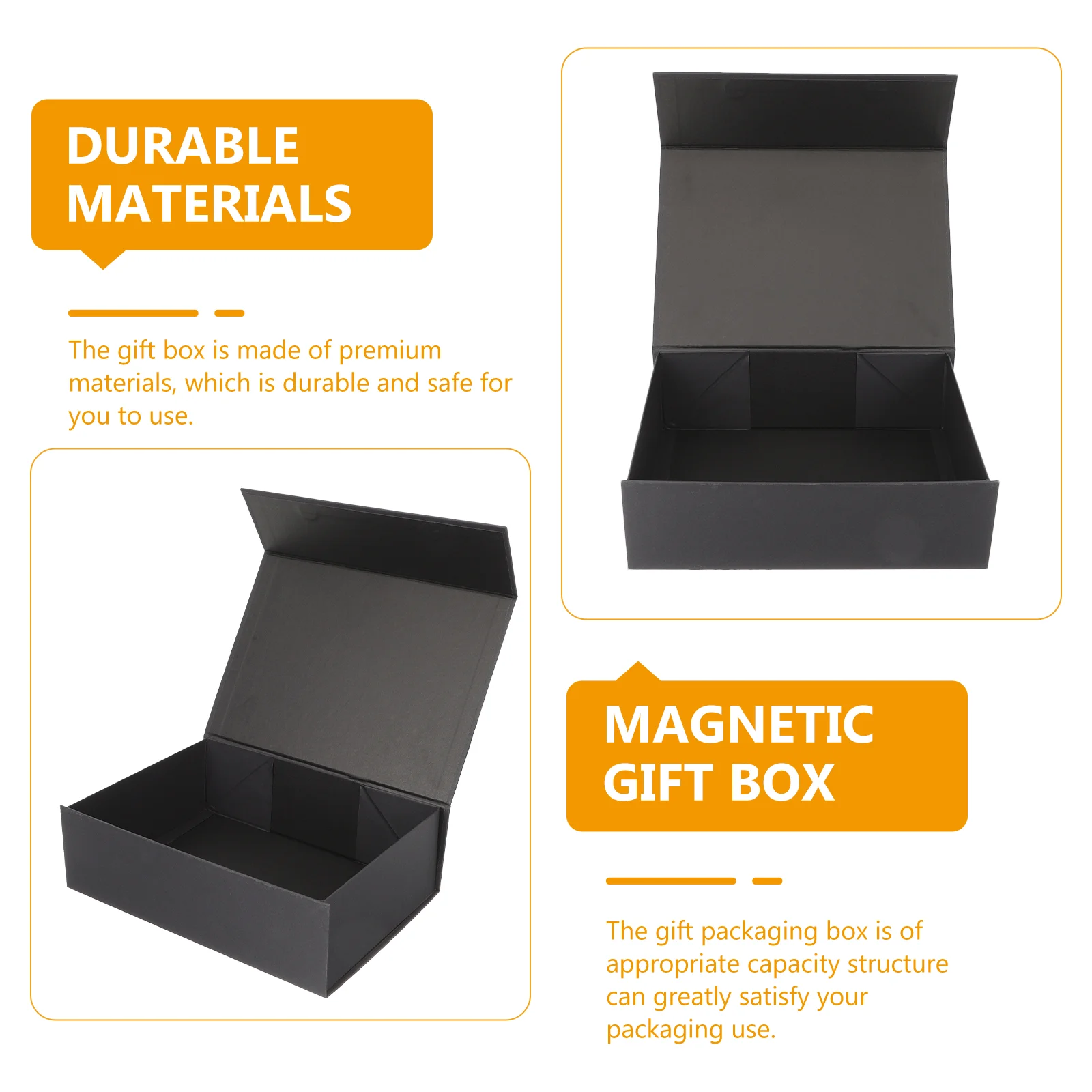 Gift Box Black with Magnetic Closure Lid 10 X 6 X 3 Gift Box for  Presents,Luxury for Gift Packaging, Bridesmaid Gifts Box, Magnetic Gift Box  for