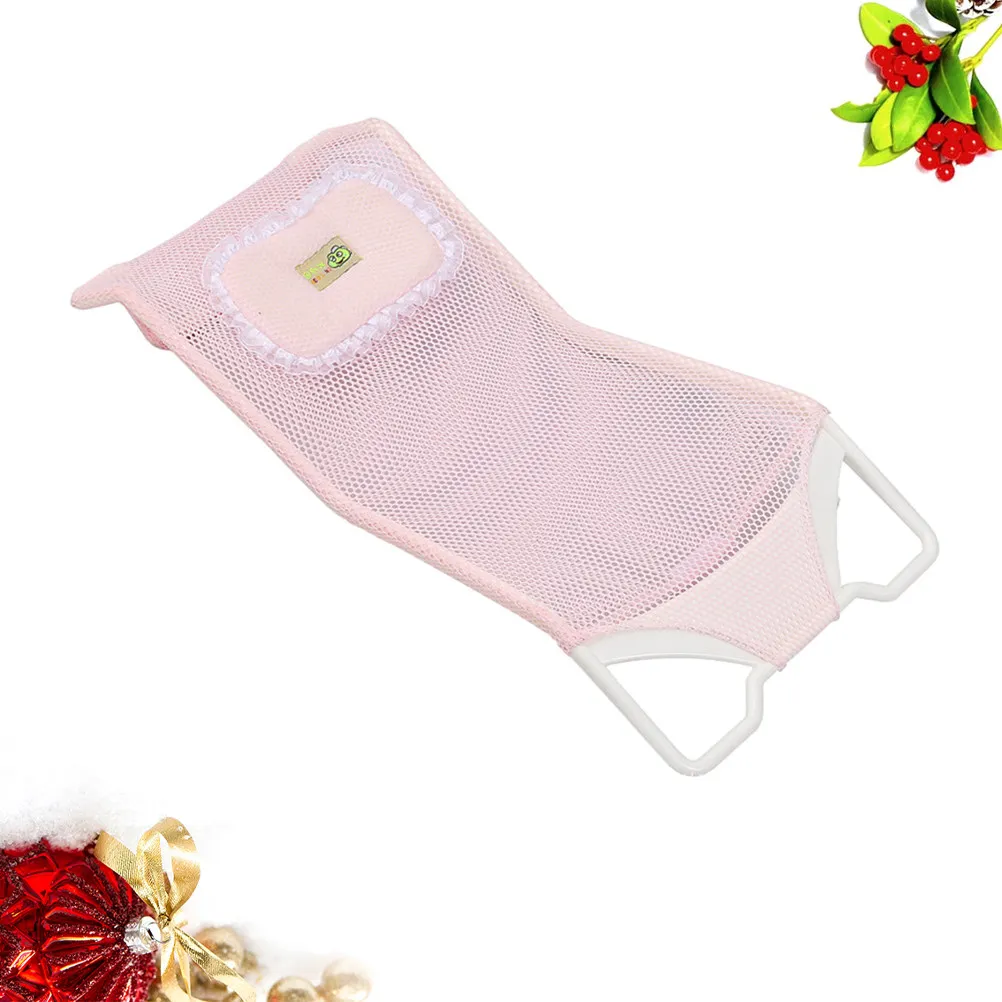Rete di Supporto per Sedile da Bagno per Neonati Rosa, Tessuto a Rete Traspirante, Comoda per il Bambino Durante il Bagnetto - immagine 3