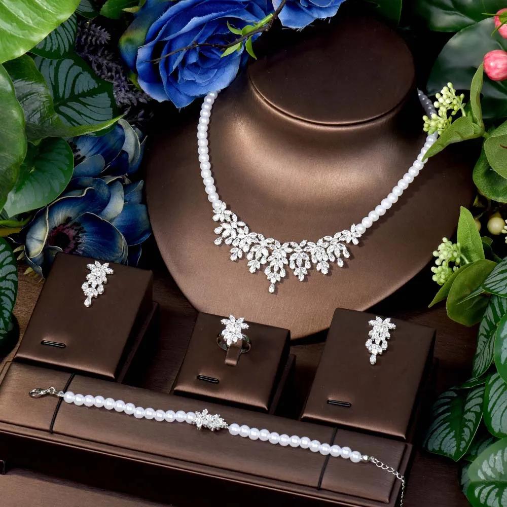 طقم مجوهرات دمعة حفلات زفاف