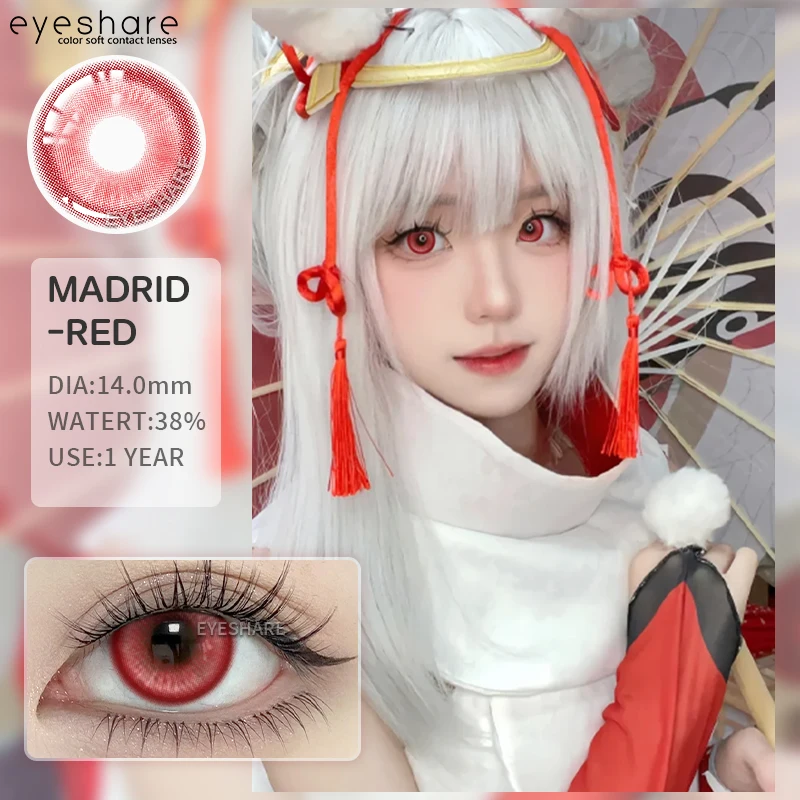 EYESHARE MADRID Series Purple Colored Contact Lenses for Halloween & Anime Beauty Accessories