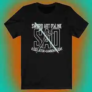 

Мужская черная футболка с логотипом Sword Art Online, размеры от S до 5Xl