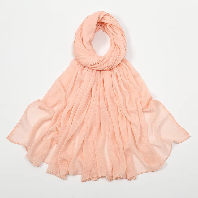 Nouveau Hijab en rayonne froissé pour femmes, écharpe musulmane, châles longs, Turban islamique solide, bandeau Heascarf, bandeau Ramandan