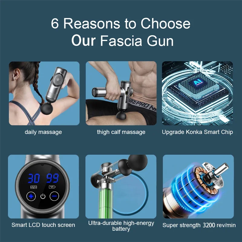 Electric Mini Massage Gun Shock Muscle Relaxation Vibration Fitness Massager For Body Neck Back Ladies Home Travel Fascia Gun
