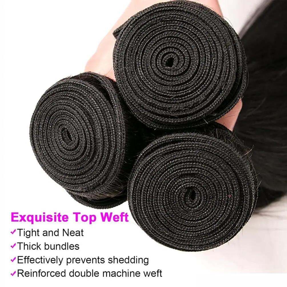 Loose Wave Human Hair Bundles 100% Human Hair Bundles Natural Black 1/3 Pieces Deal Malaysia Loose Wavy Weave Extensions