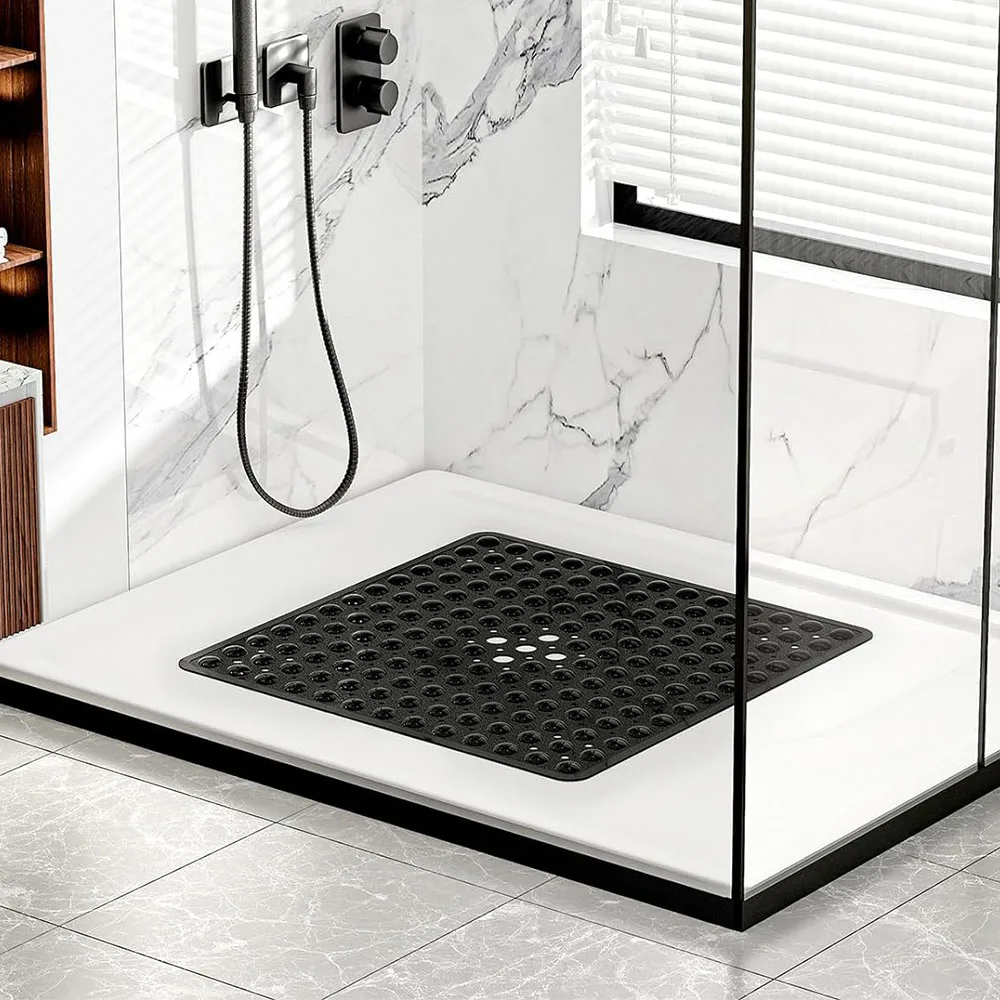 1PC Square PVC Bubble Leak Hole Suction Cup Shower Bath Mat Non-Slip