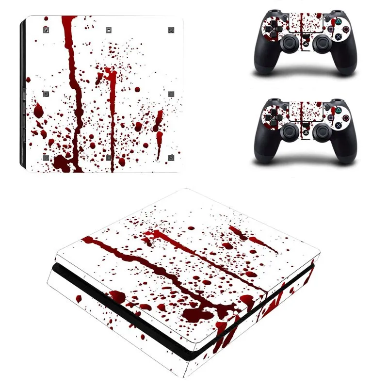 For PS4 Slim Vinyl Sticker For Sony Playstation 4 Slim Console+2 controller Protetive Sticker case For PS4 Slim Accessories 